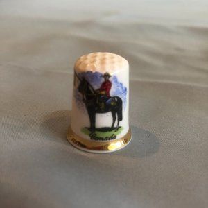 Finsbury Canada Mountie Bone China Thimble #F54